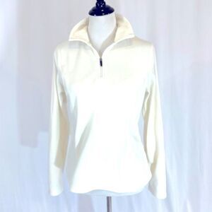 Lands End Lightweight‎ White Fleece Pullover Women’s Small